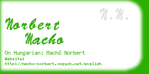 norbert macho business card