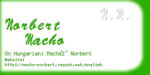 norbert macho business card